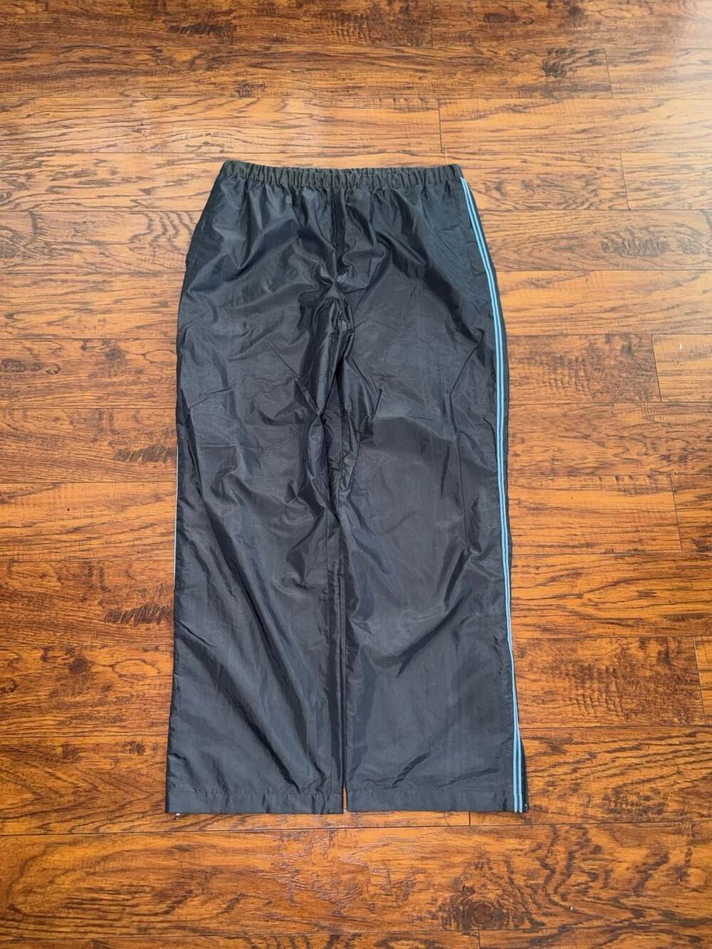 Vintage Gap Grey Nylon Track Pants with Blue Stripes